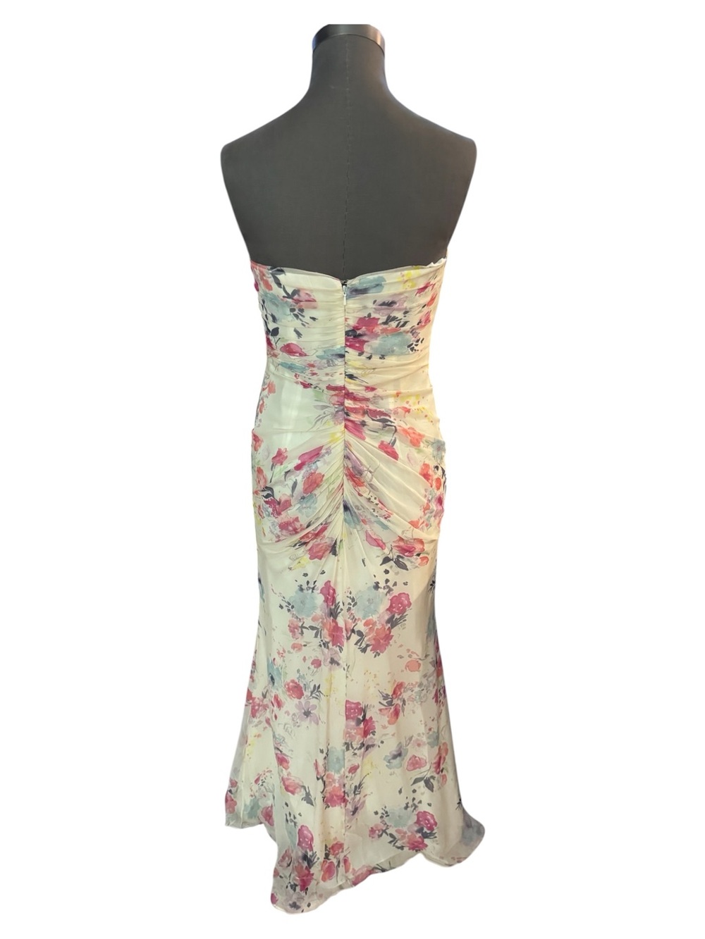 Jill Stuart 2012 Silk Floral Ruffle Gown Size 8 Fits 4/6 MSRP $448 - Picture 7 of 16